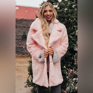 BELOW ZERO PLUSH COAT IN PINK